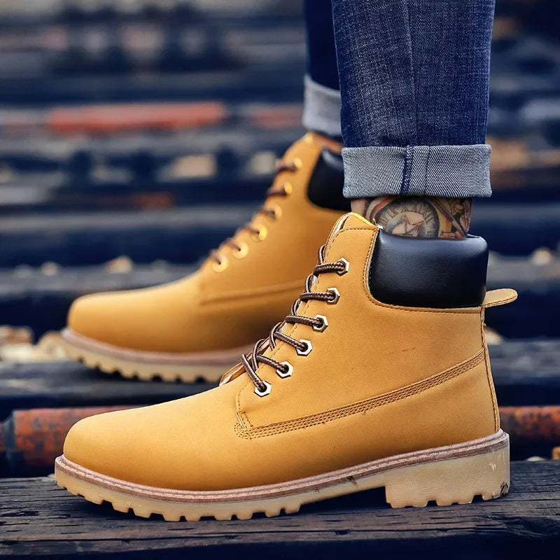 TINTINOS Men Ankle Boots Trendy Boots Snow Boots Outdoor Casual Cheap Timber Boot Lover Autumn Winter Shoes Military Man Tactical Boot