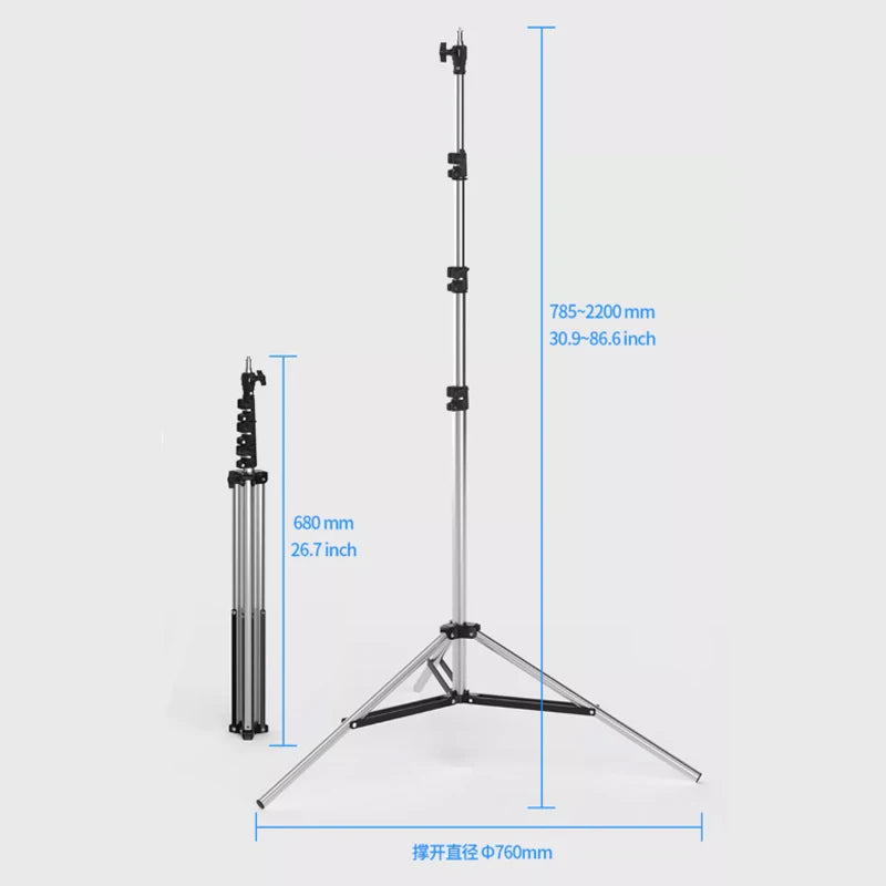Selens 2.2M Stainless steel C-Stand Photo Studio Kits Light Stand Tripod with 1/4with 3/8" Adapter For Photography Props