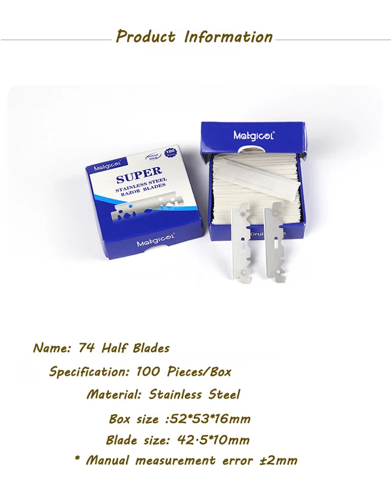 30/50/100/200pcs Single-sided Razor Blades Men's Safety Shave Shaving Manual Razor Blade Men Shaver Barber Blade Tool