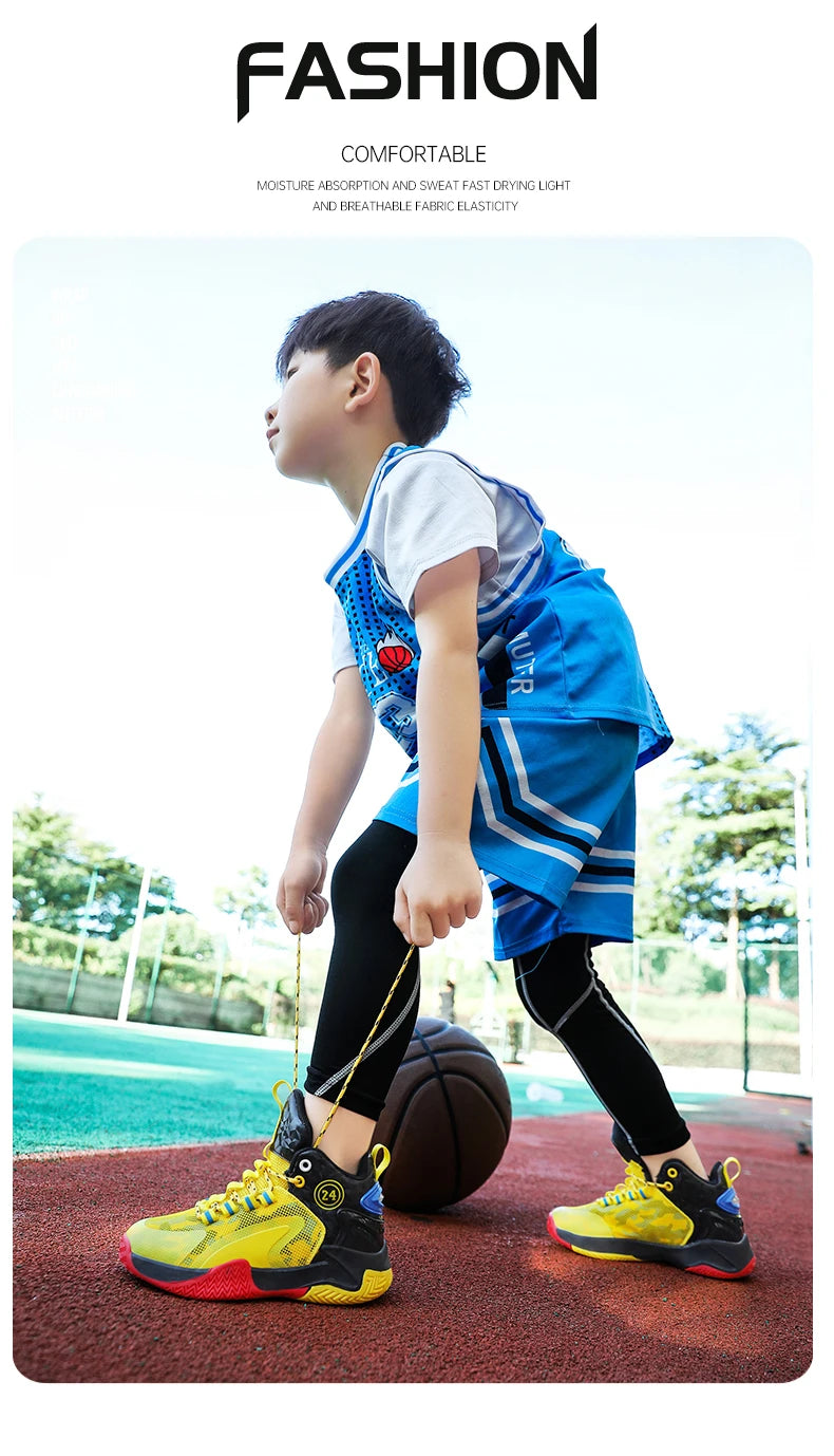 New Kids Basketball Shoes Boys Original Professional Men Field Breathable Gym Cushion Women Basketball Boots Tennis Sports Shoes