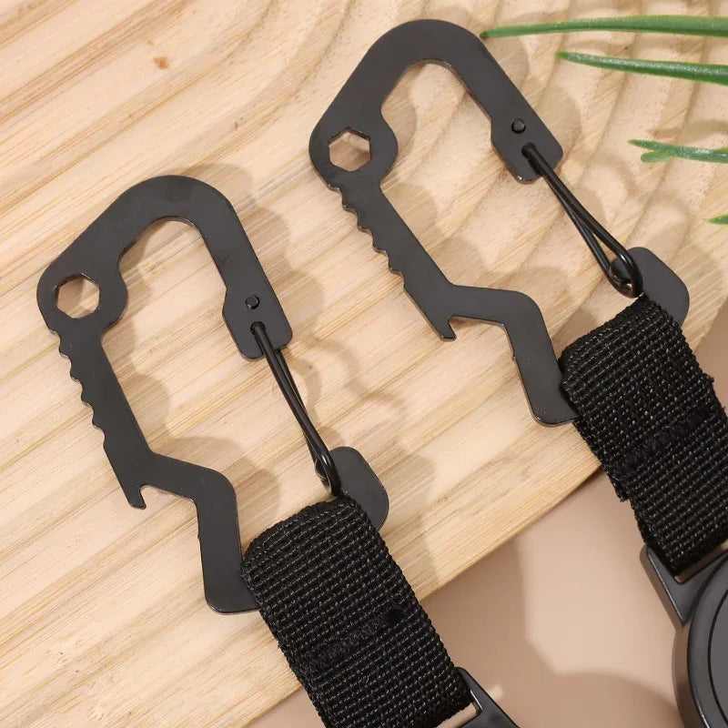 Retractable Keychain Heavy Duty with Phone Clip Fastener Tactical ID Badge Reel Strap Holder Universal Retractable Cord KeyRing