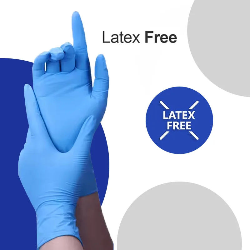 50/100PCS Blue Disposable Nitrile Gloves Household Waterproof Nitrile Gloves Gloves Medium, Blue Heavy Duty Disposable Gloves, Powder Free, Latex Free, and Protein Free, Medical, Food, Multi Use