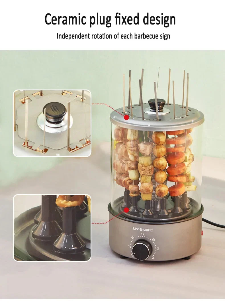 220V Electric Barbecue Machine Multifunctional Indoor Rotating Automatic Skewer Machine Indoor Lamb Skewer Pot Barbecue Machine