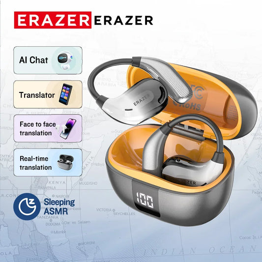 ERAZER XT66PRO Bluetooth Earphones ASMR Headsets DIY APP AI Translator Earbuds Wireless Headphones 13 Hours long life Display