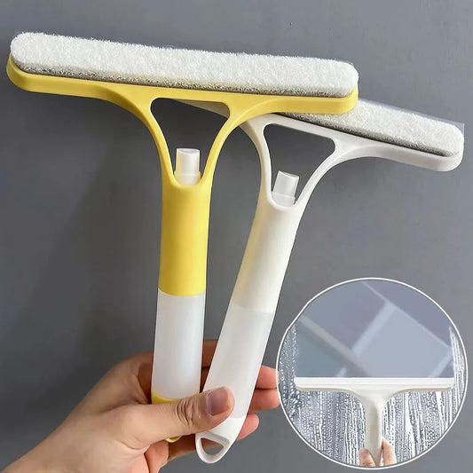 3 in 1 Car Glass Cleaning Wiper Microfiber Scrub with Spray Bottle Car Door Window Cleaner Squeegee Multi Function