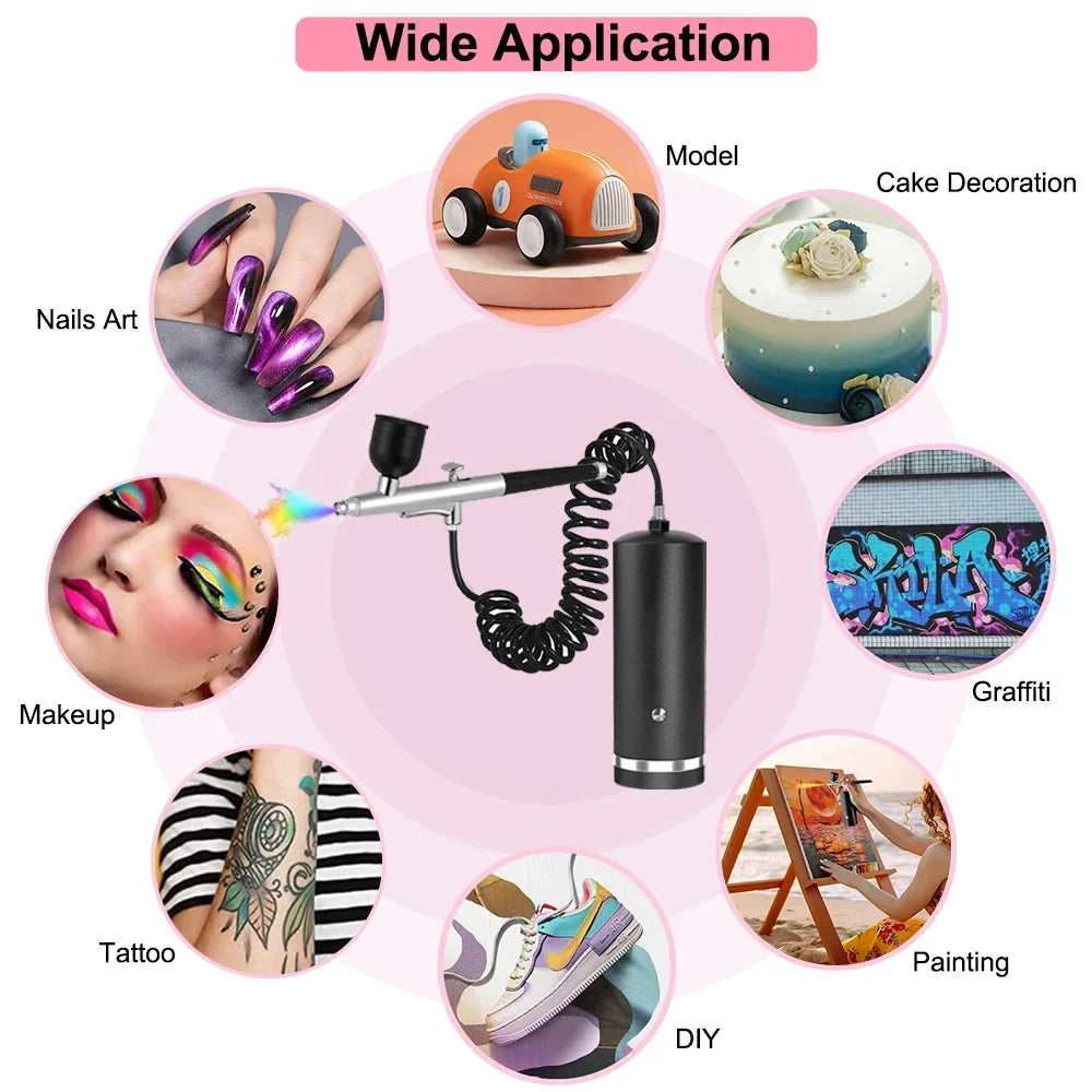 Nail Airbrush Portable Airbrush With Compressor Painting Air Brush Mini Compressor Paint gun For Nail Art Paint Crafts Modeling