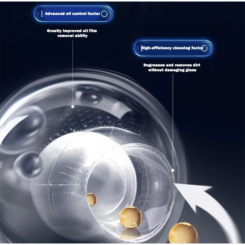 NEW 2024-2025 Car Glass Strong Gloss Cleaner Oil Film Remover Windshield Window Rearview Mirror Glass Cleaner Remover Dirt Car Cleaning Brush