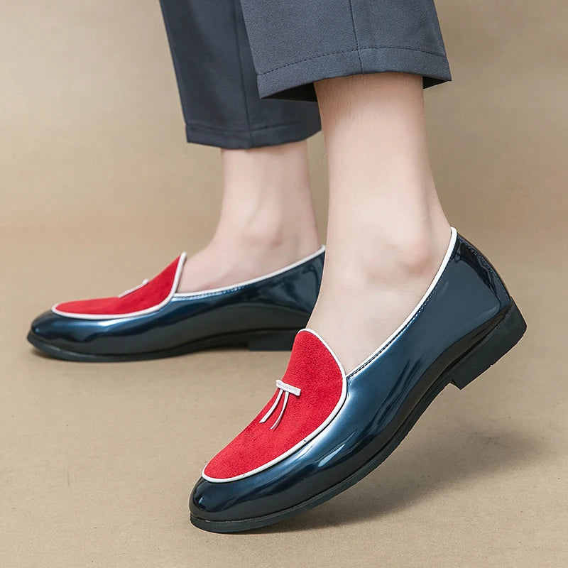 New Fashion 2025 Men's Mixed Colors Casual Shoes Slip on Loafers Dating Wedding Prom Dress Footwear Shallow Mouth Soft Leather Shoes