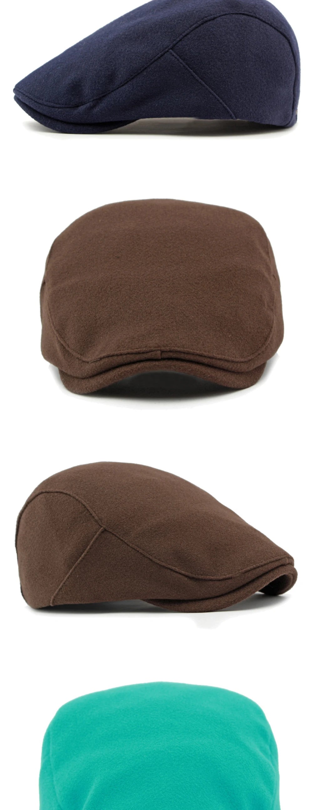 NEW 2025 Collections HT4292 Beret Cap Autumn Winter Cap Women Hat Solid Plain Artist Painter Beret Hat Adjustable   Flat Cap Men Wool Beret