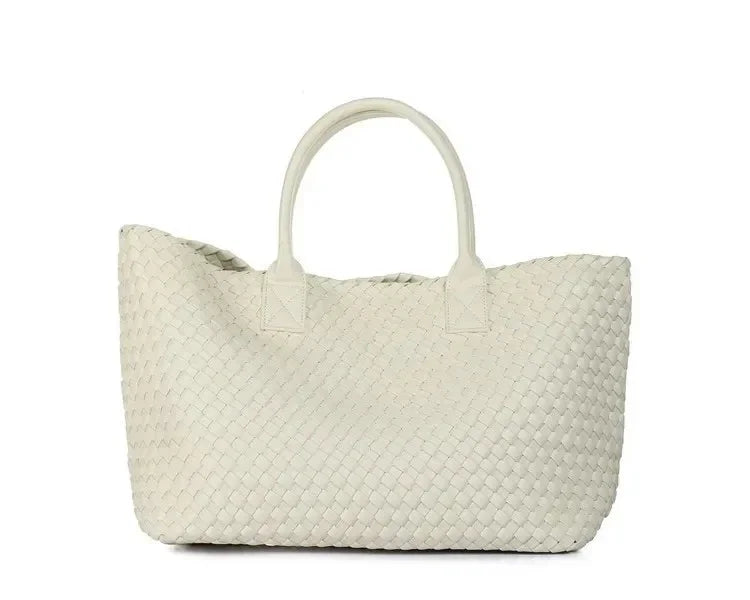 Luxury Woven Tote Women's Handbags Designer Large Shoulder Bags for Women 2025 Fashion PU Shopper Purses Composited Bags Clutch