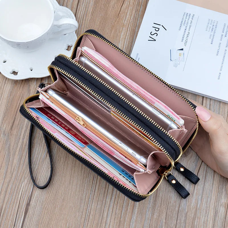 2024 Pu Leather Women Wallets Women Purses Fashion Long Zipper Women's Wallet Money Coin Holder Female Long Purse Female Purse Zipper