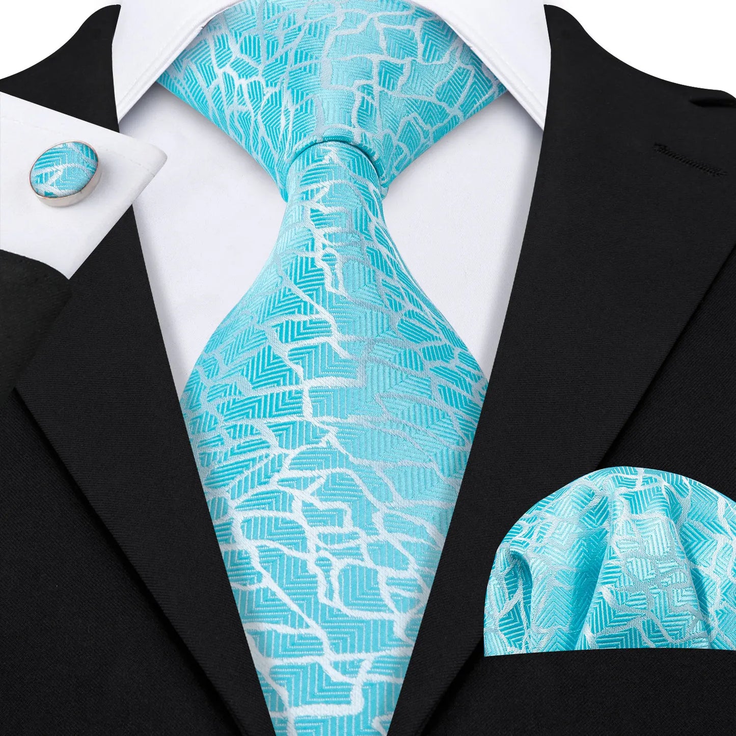 Amazony Epic Green Silk Mens Tie Hanky Cufflinks Set Mint Grass Teal Bottle Sage Pea Green Necktie For Male Wedding Business Party