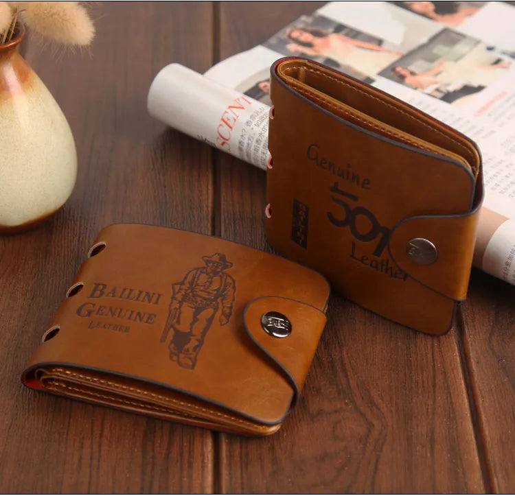 Brand New Collection 2024-2025 Man's wallets High Quality Retro Hunter Wallets Men Credit Business Card Holders Money Clip With Buckle Male Purses