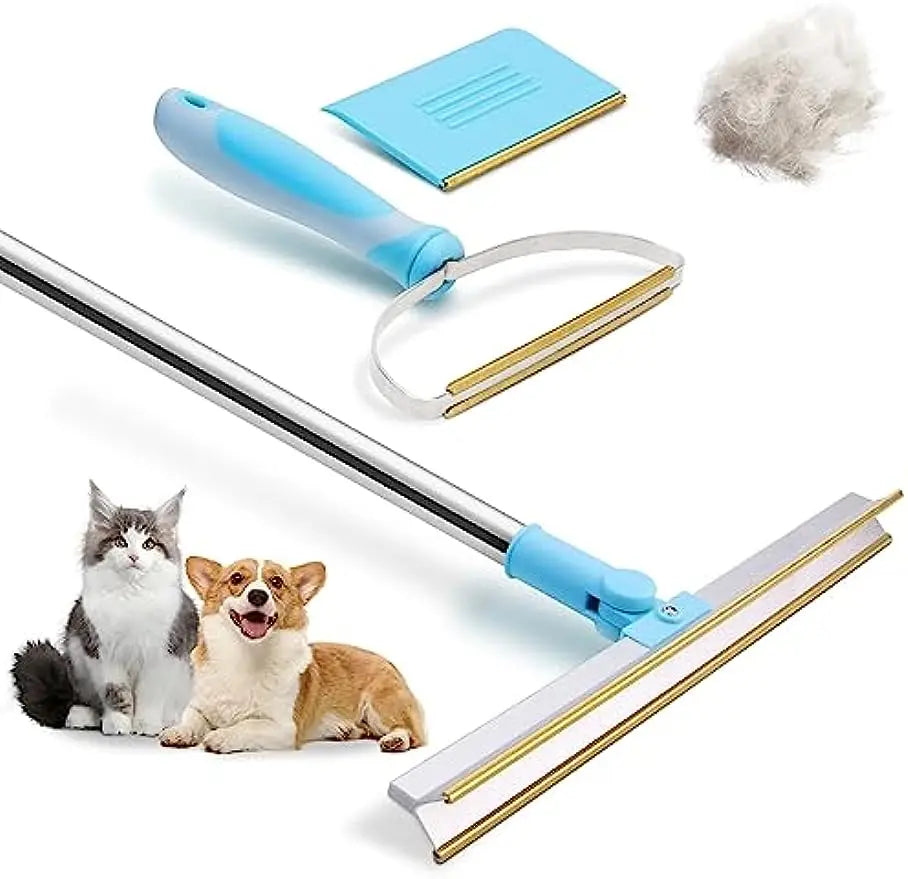 Free Shipping NEW 2024 Carpet Rake Pet Hair Remover Set Pet Hair Removal Tool Telescopic Handle Rug Rake for Dog Cat Hair 180° Rotation Carpet Shave