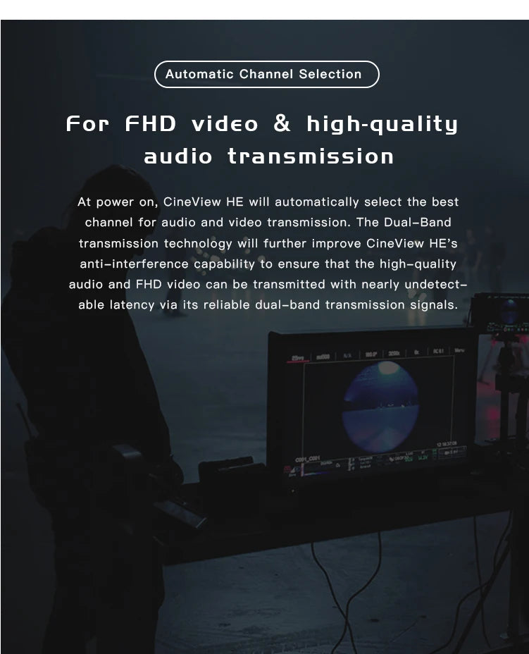 Accsoon CineView HE 2.4Ghz 5Ghz Dual Band Wireless Video Transmitter Receiver Multi-Spectrum Wireless Video Transmission System