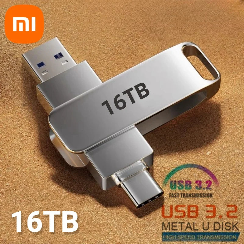Xiaomi 16TB Flash Drive Usb 3.2 Super High Speed Metal Transfer U Disk Pen Drive Waterproof Type C Disk SSD USB Drive Disk WHEN YOU BUY ONE WE WILL OFFER YOU A FREE LAPTOP STAND GIFT ORDER NOW BEFORE THIS PROMOTION END