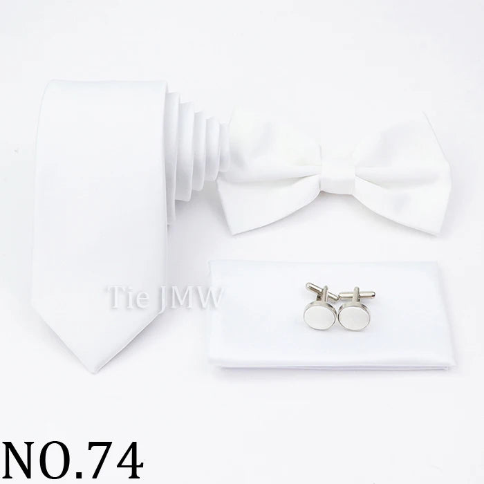 Hot Sale Pink Purple Sage Green Tie Set Polyester Necktie Bowtie Cufflink Brooch For Groom Suit Wedding Cravat Shirt Accessory