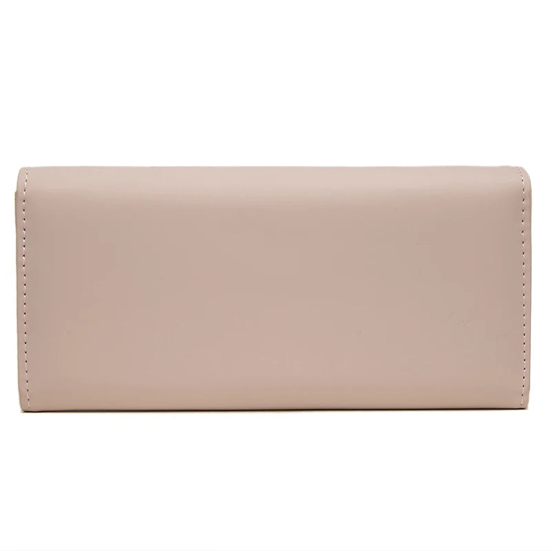 2024 Hot Selling spring and summer new women's PU leather small fresh leaf pendant three fold bag large capa