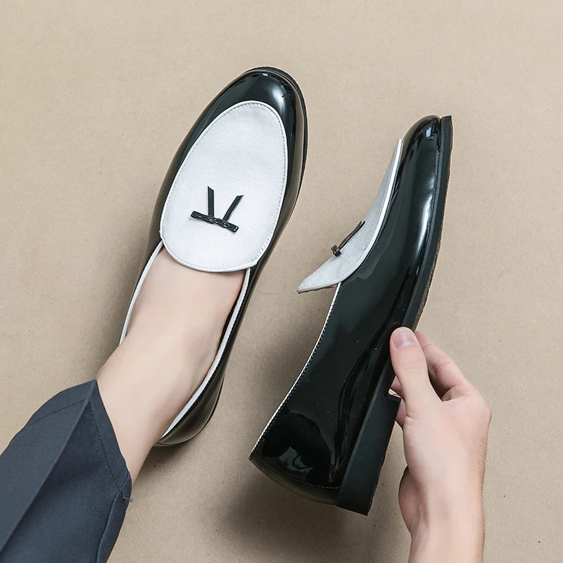 New Fashion 2025 Men's Mixed Colors Casual Shoes Slip on Loafers Dating Wedding Prom Dress Footwear Shallow Mouth Soft Leather Shoes