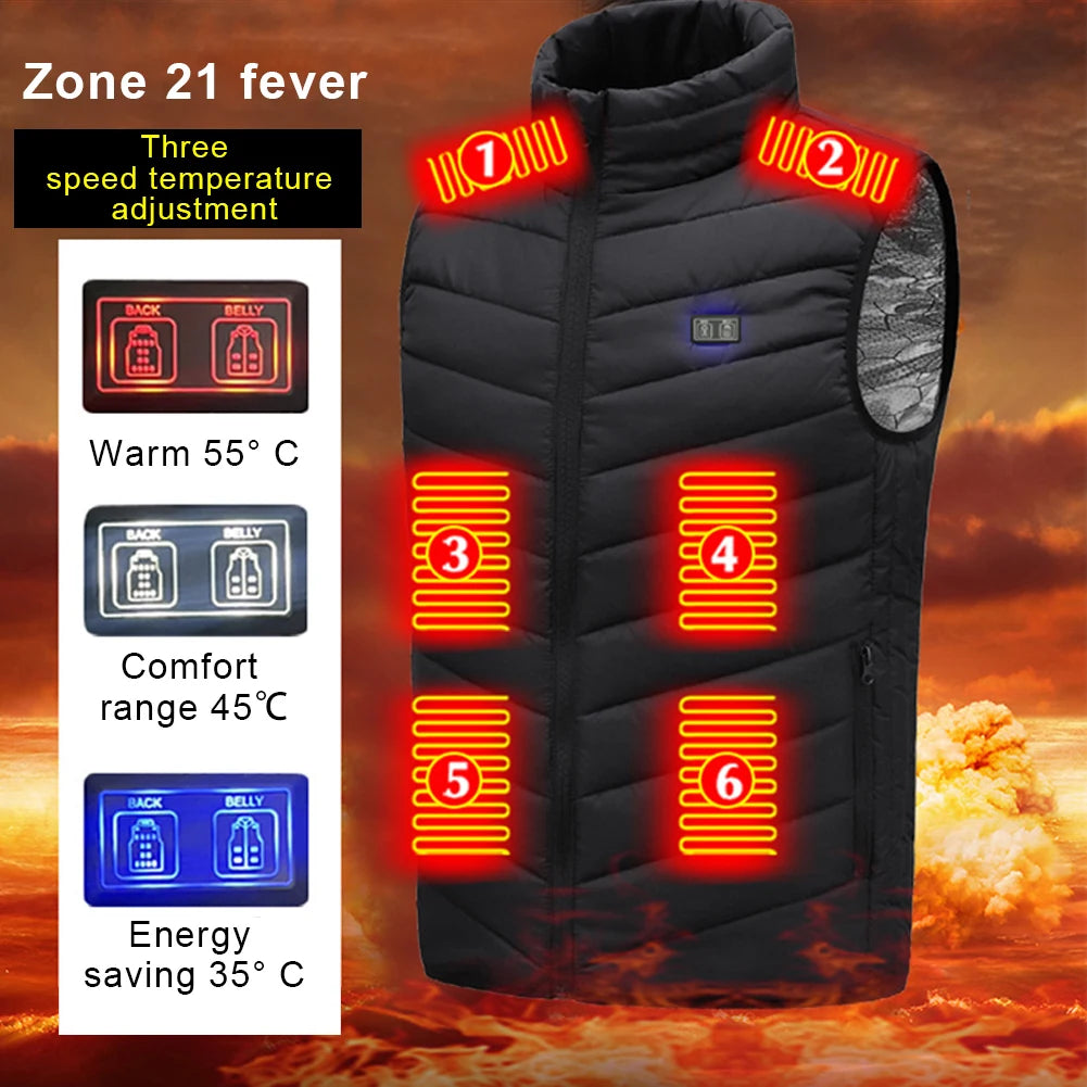USB Heated Vest Winter Electric Heated Jackets Sportswear Heated Coat for Men and Women Outdoor Skiing Hiking Buy one and get a free Laptop Stand