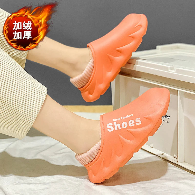 New 2024-2025 Winter and Autumn Cotton Slippers Men Indoor Warm Home Shoes Multi-Color Waterproof Soft Thick Sole Furry Women Men Slides EVA - FREE SHIPPING