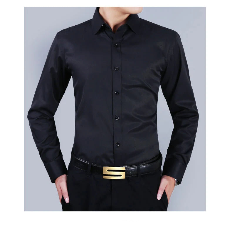 Plus Size 9XL 8XL Men's Business Casual Long Sleeved Shirt Classic Striped Male Social Dress Party Tuxedo Shirts Yellow Purple
