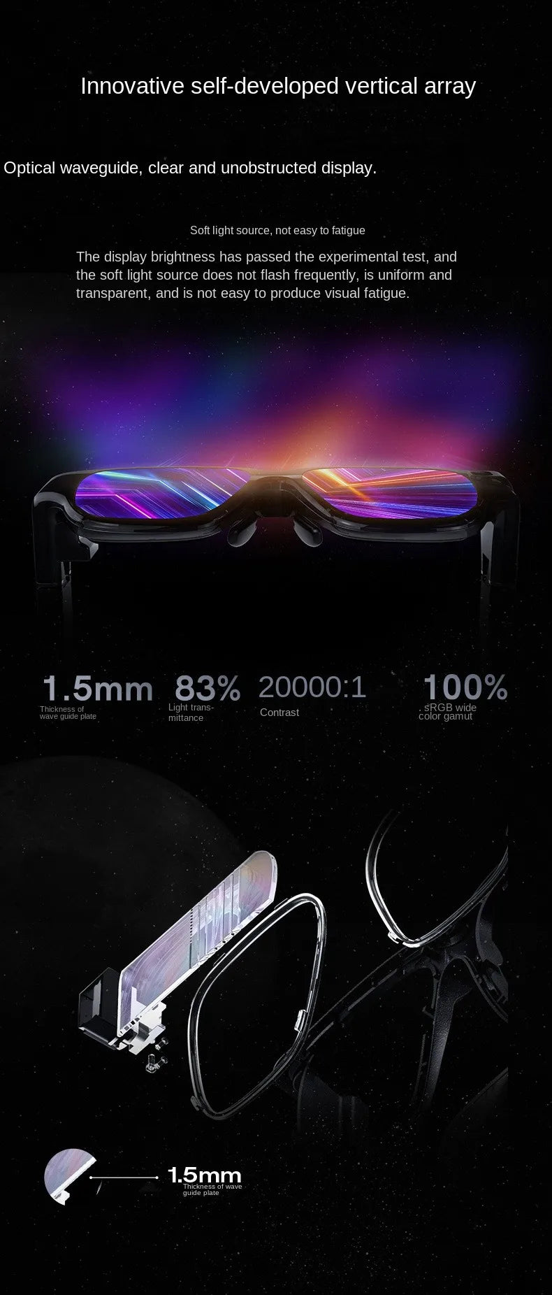 Brand New 2024-2025 INMO Air Smart AR Glasses Real-time Translation and Text Prompt 3D With Camera For Movie Watching Full-color True Wireless
