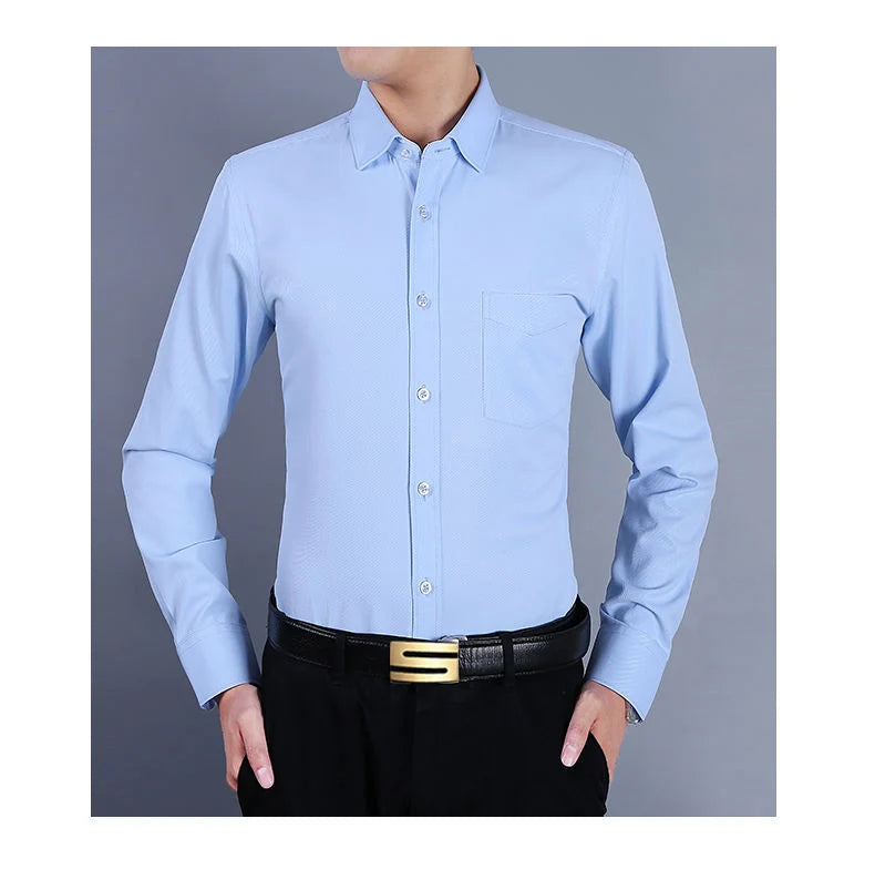 Plus Size 9XL 8XL Men's Business Casual Long Sleeved Shirt Classic Striped Male Social Dress Party Tuxedo Shirts Yellow Purple