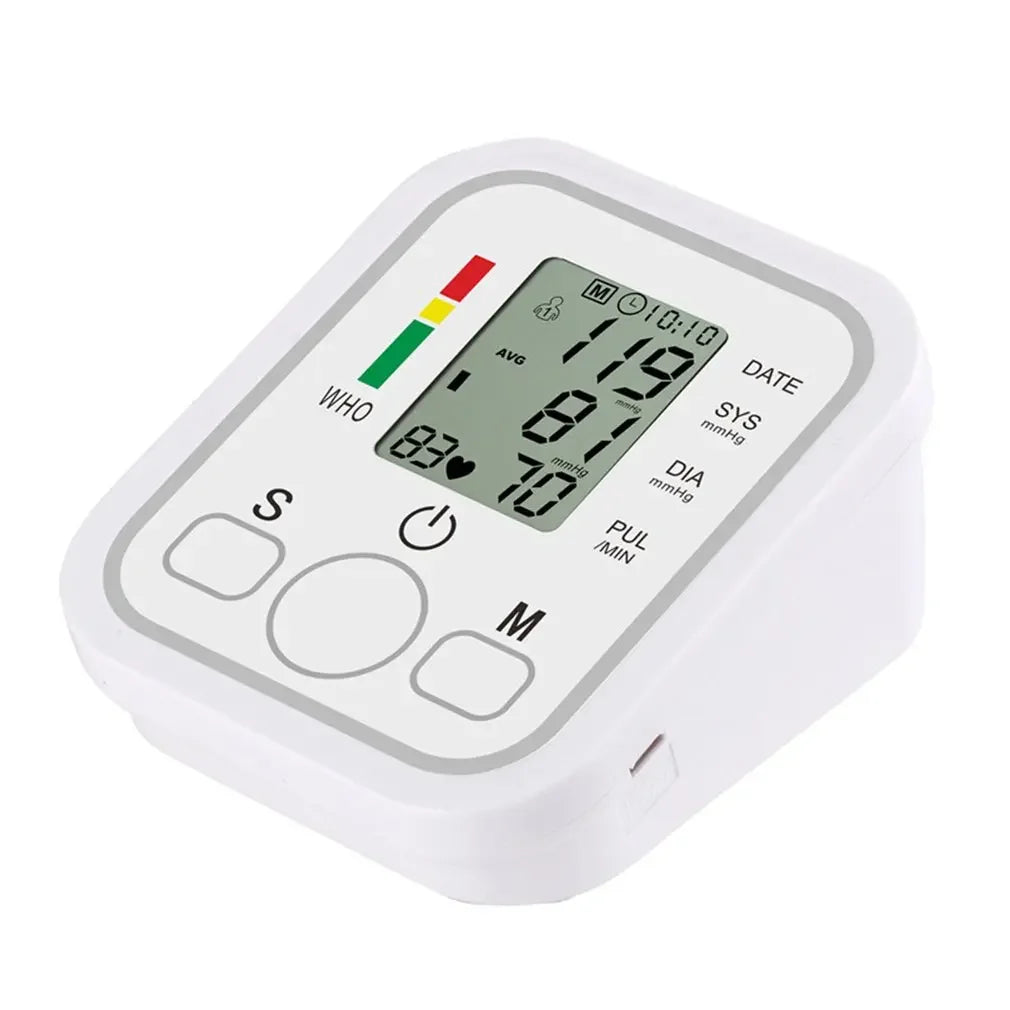 LCD Portable Health Care Pulse Meter BP Monitor Automatic Digital Arm Blood Pressure Monitor Tonometer Meter Sphygmomanometer