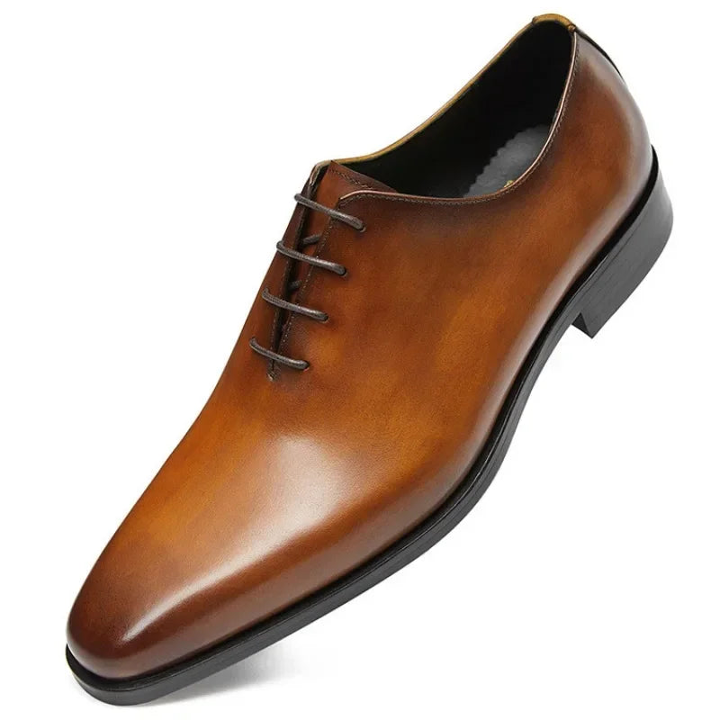 Italian Luxury Genuine Leather Mens Oxfords Dress Shoes Handmade Quality 2024-2025 Retro Elegant Autumn Wedding Social Shoes for Male