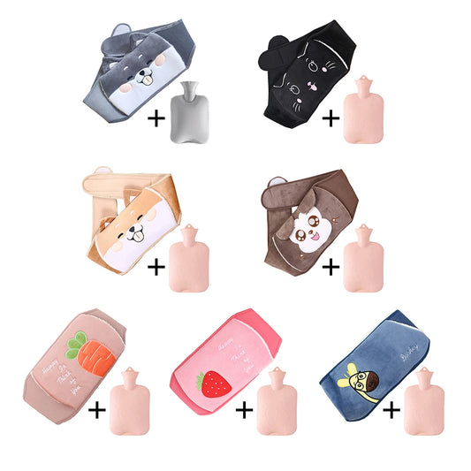 2Pcs Hot Water Bag Waist Cover Belt Stomach Abdominal Warming Band Hot Water Bottle Bag Warm Waist Cover Belt for Neck Back Hand