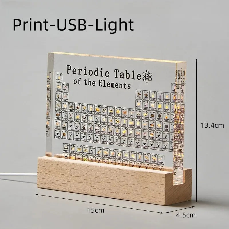 Exquisite Printing Acrylic Periodic Table Figurines Chemistry Chart Tool Physical Display Teaching Prop Creative Gift Desk Decor