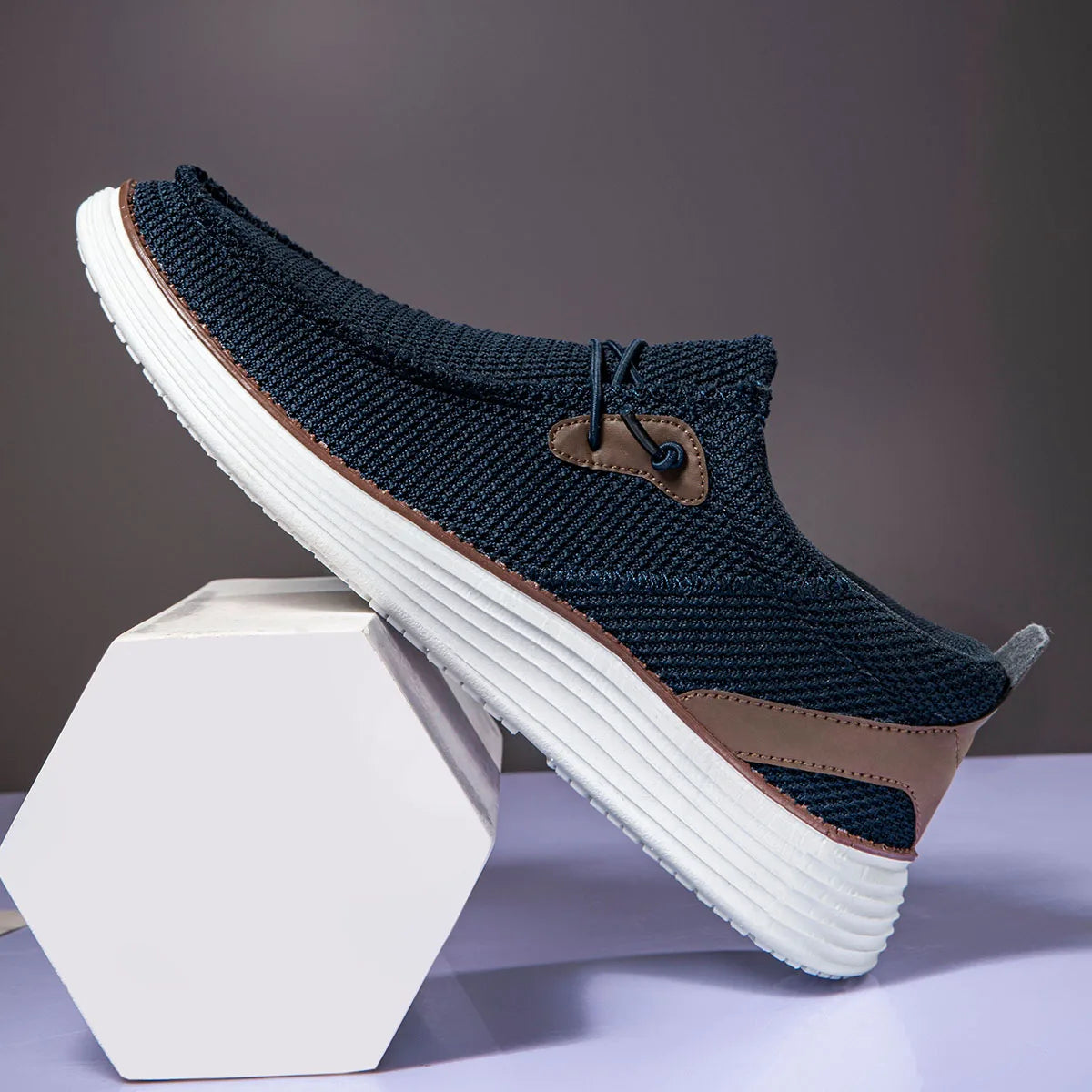 Men's Comfortable Loafers Shoes Durable Shoelace Cushioned Anti-Slip Sole Perfect for Work Trave Shoesl and Leisure shoes