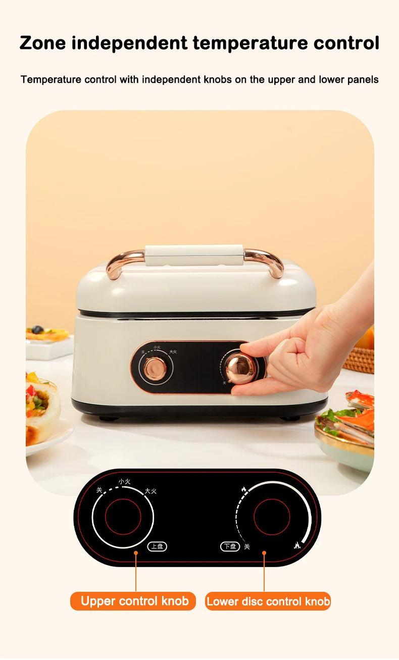 New 2024-2025 110V Multifunction Electric Baking Pan Deepen Cooker Double-side Heating Thick Pancake Machine Hot Pot Barbeque Steak Frying Pan