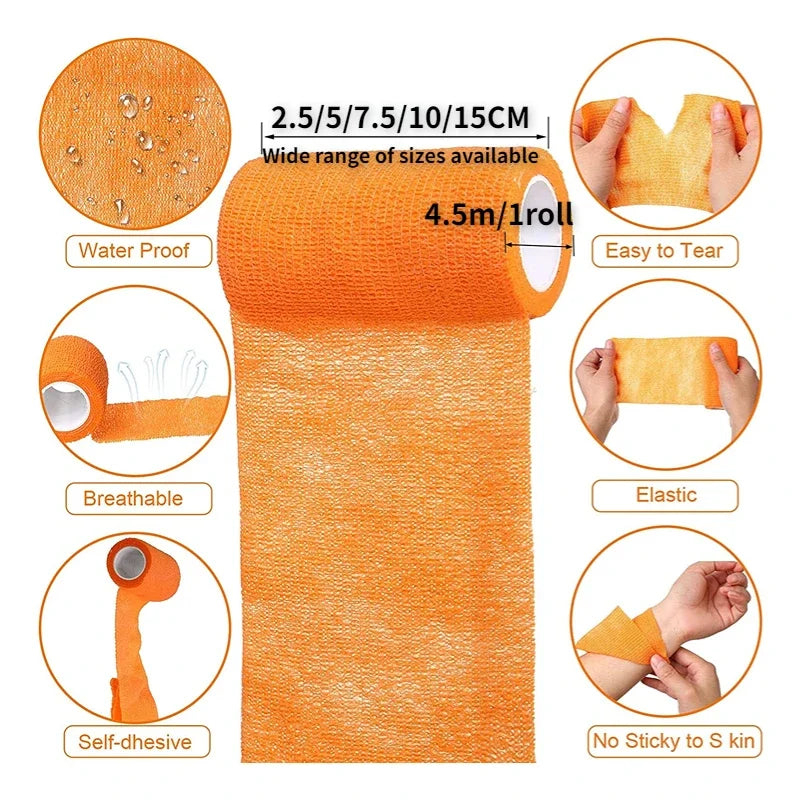 Elastic Bandage Sports Elastoplast Self Adhesive Tape Protect Wrist Palm Finger Arm Shoulder Knee Ankle Pets Leg Safety