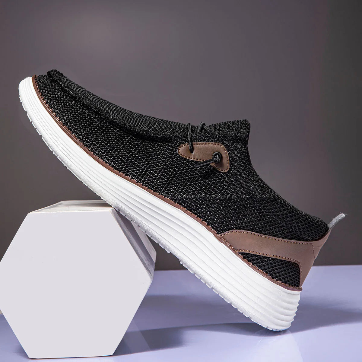 Men's Comfortable Loafers Shoes Durable Shoelace Cushioned Anti-Slip Sole Perfect for Work Trave Shoesl and Leisure shoes