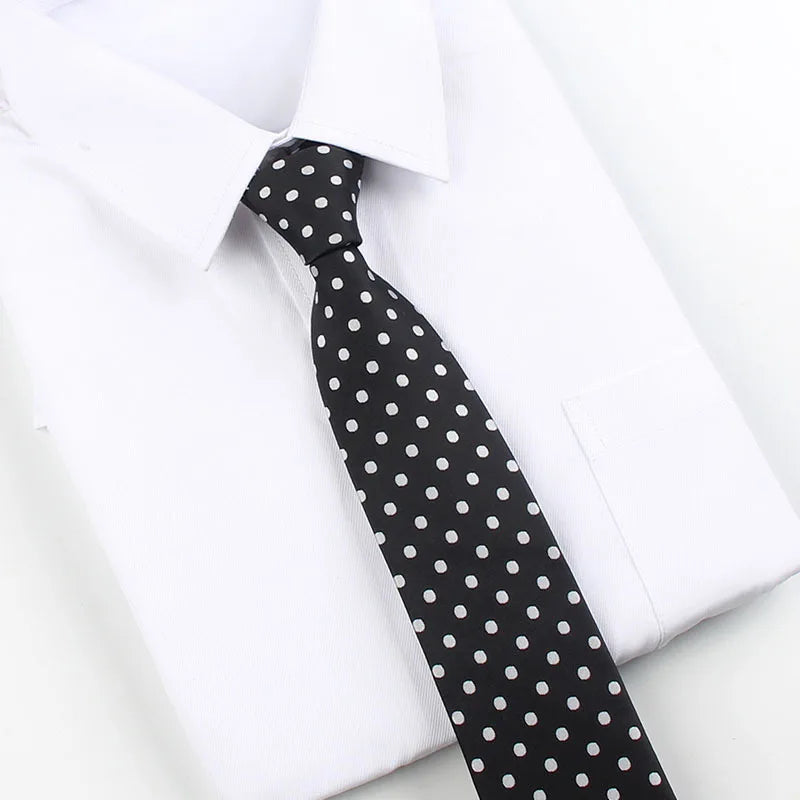 Brand New 2025 Fashion Dot Tie For Mens 8CM Necktie Business Formal Polka Dot Necktie Wedding Gift Orange Blue Red Tie Accessories Gravatas
