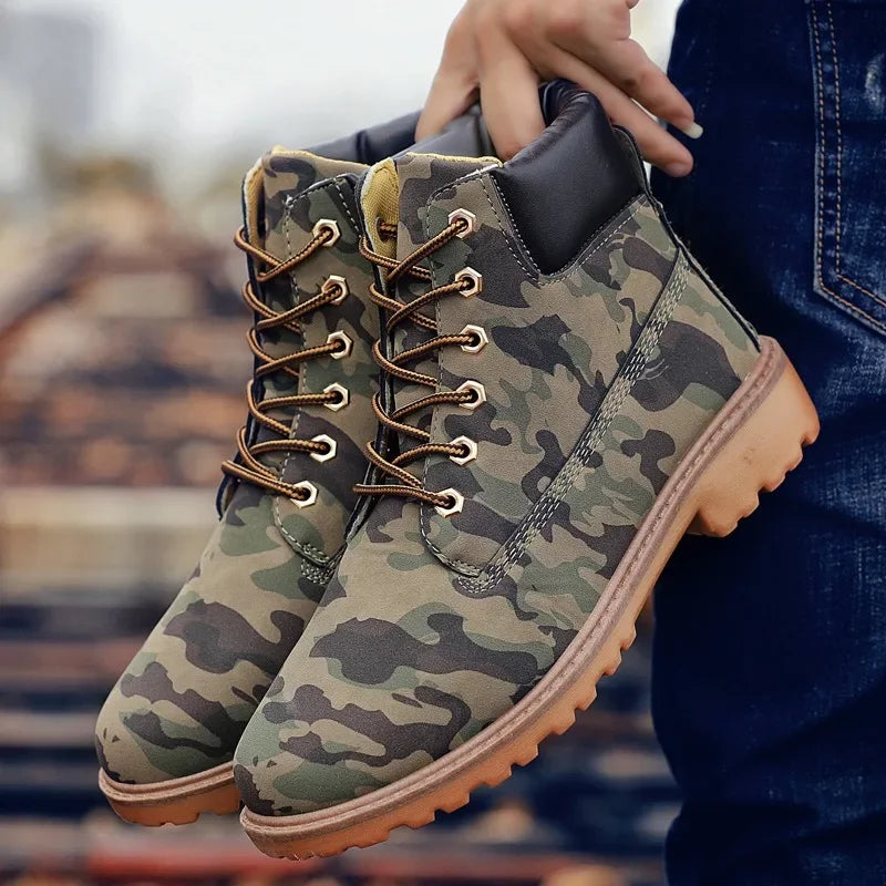 TINTINOS Men Ankle Boots Trendy Boots Snow Boots Outdoor Casual Cheap Timber Boot Lover Autumn Winter Shoes Military Man Tactical Boot