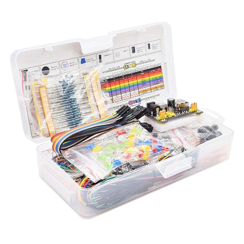 DIY Starter Electronic Kit 830 Tie-points Breadboard for Arduino UNO R3 Electronics Components Kit with Box