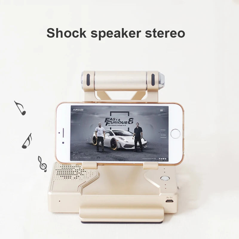 Metal Phone Holder Power Bank 10000mAh Bluetooth Speaker 3 in 1 Multifunctional Stand for Universal Mobile Phone