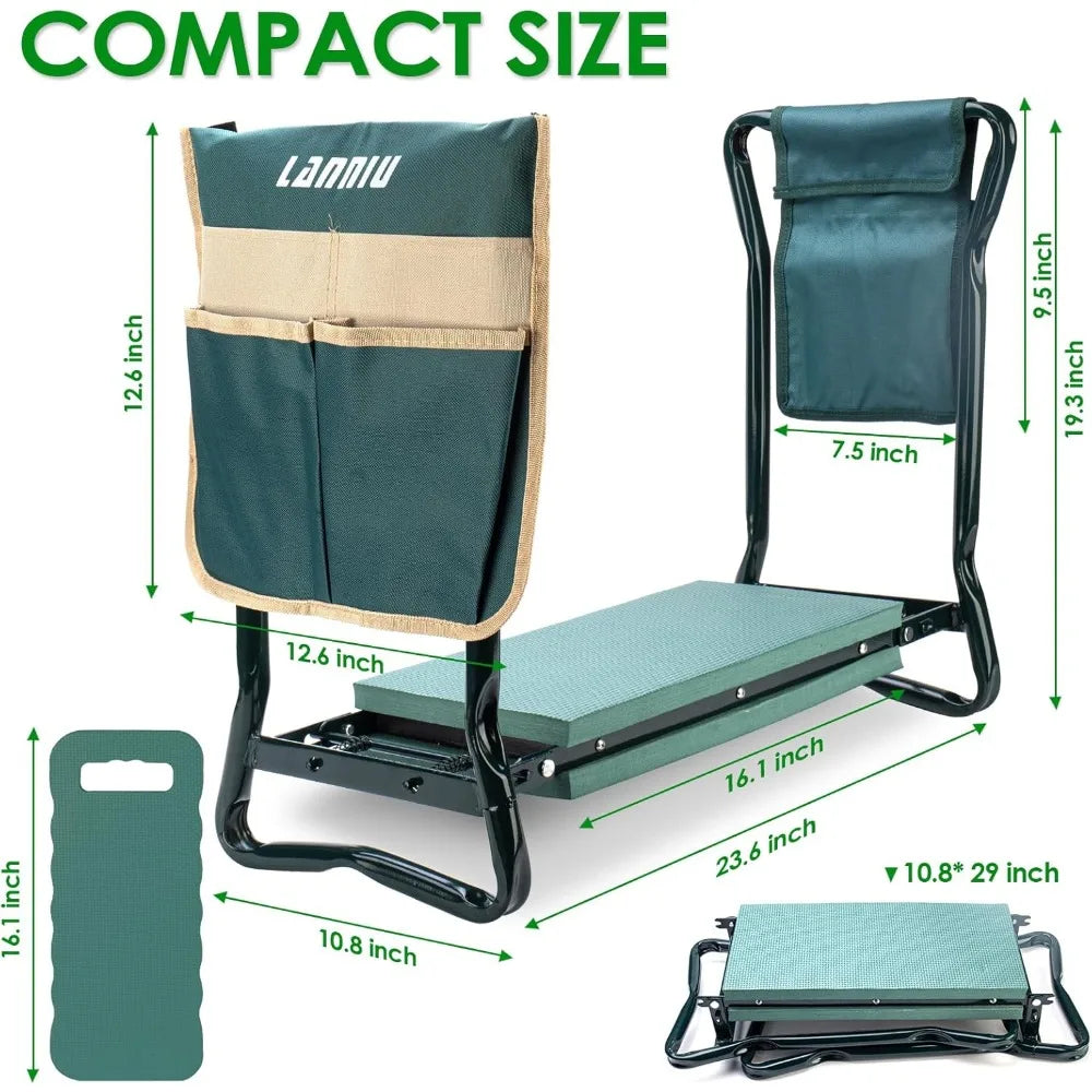 Brand New 2024 Garden Kneeler and Seat, Foldable Garden Stool, Heavy Duty Garden Chair for Kneeling and Sitting, Gardening Gifts