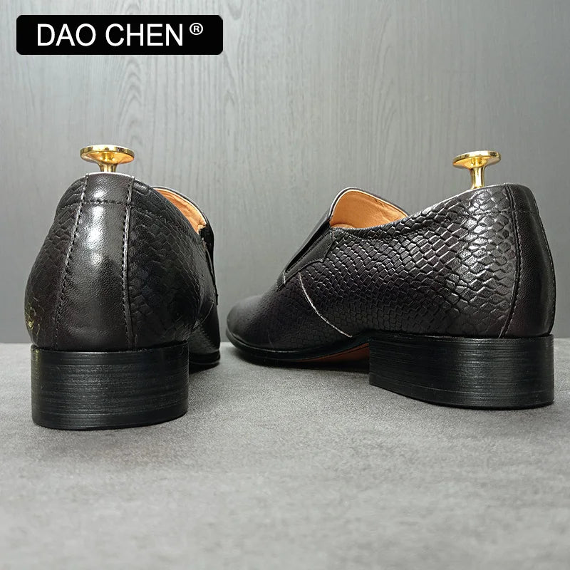 NEW 2024 ITALIAN MEN LOAFERS SHOES BLACK MIXED COLORS SLIP ON REAL LEATHER MEMS DRESS SHOES WEDDING OFFICE BANQUET CASUAL SHOES
