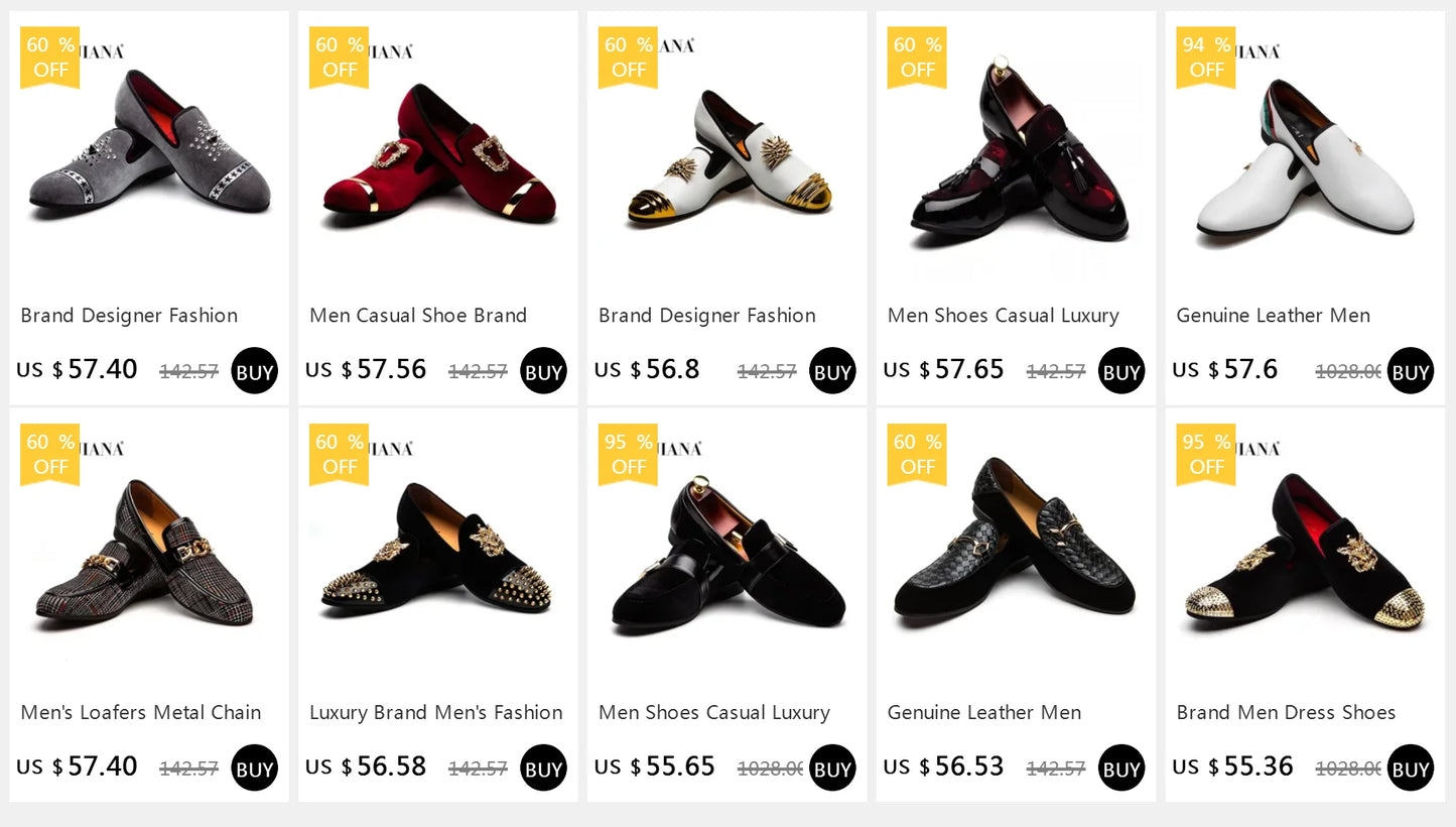 New 2025 Men Moccasins Shoes Men's Loafers Dress Shoes Classic Fashion Metal Decoration Men Velvet Loafers Luxury Wedding Party Shoes