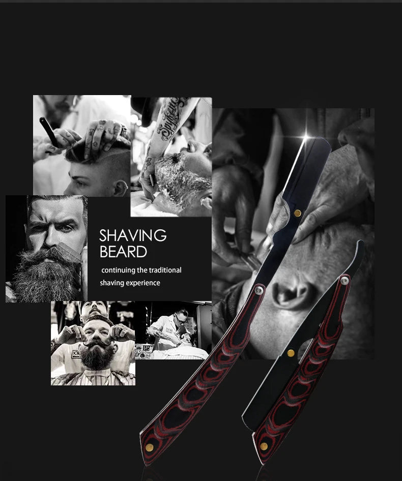 Men‘s’ Professional Barber Razor Manual Shaver Straight Edge Stainless Steel Shaver Folding Shaving Shave With Blade
