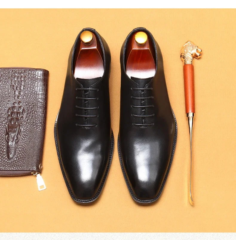 Brand New 2024-2025 Italian Men's Formal Shoes Luxury Genuine Leather Handmade Quality Comfortable Elegant Black Wedding Social Oxfords Shoes Man