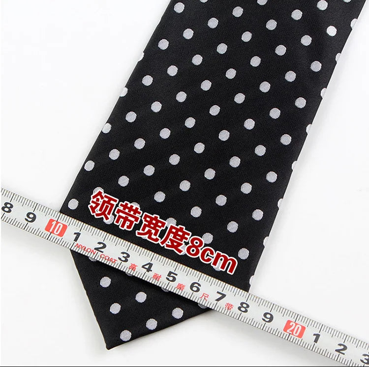 Brand New 2025 Fashion Dot Tie For Mens 8CM Necktie Business Formal Polka Dot Necktie Wedding Gift Orange Blue Red Tie Accessories Gravatas