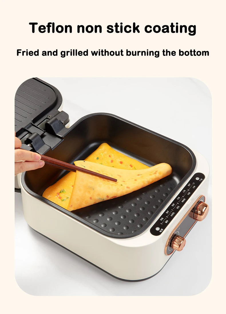 New 2024-2025 110V Multifunction Electric Baking Pan Deepen Cooker Double-side Heating Thick Pancake Machine Hot Pot Barbeque Steak Frying Pan