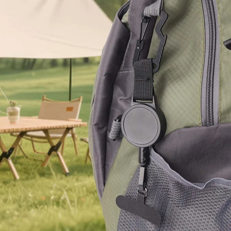 Retractable Keychain Heavy Duty with Phone Clip Fastener Tactical ID Badge Reel Strap Holder Universal Retractable Cord KeyRing