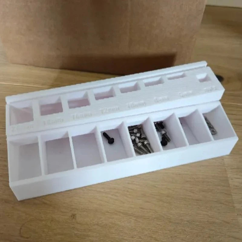 M3 Bolt Sorter, Bolt/Screw Length Sorter Tray With 7 Measuring Slots, 3D Printed M3 Screw Sort Tray For Precision Organization