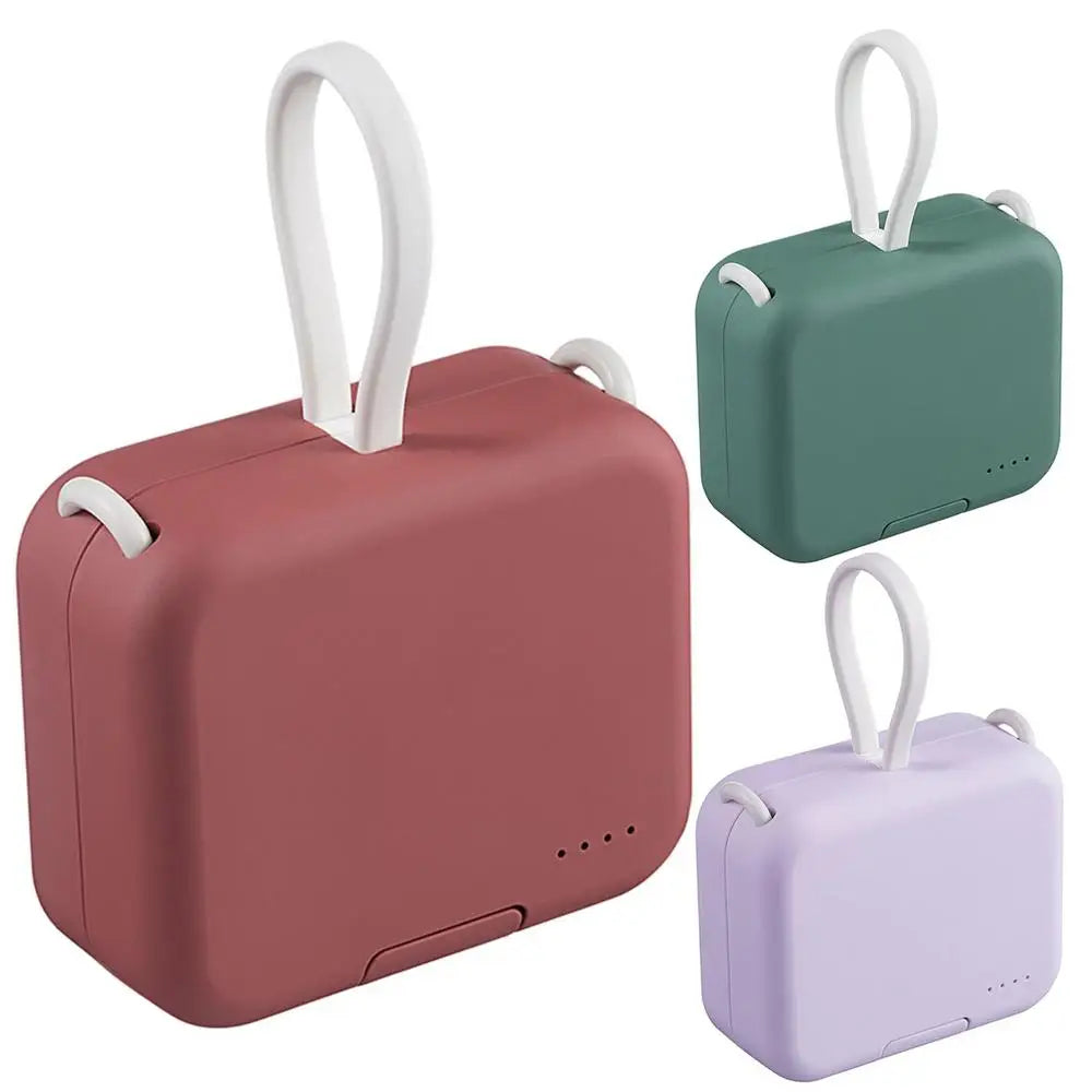 Small Portable Charger 4000mAh Portable Small Size Built-in Cable Power Bank Multifunctional External Battery Pack Fast